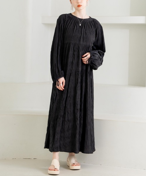 「hinari」 長袖ワンピース SMALL ナチュラル レディース_画像2