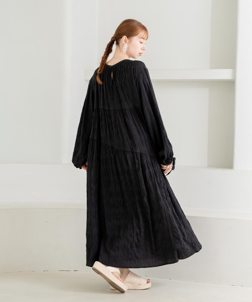 「hinari」 長袖ワンピース SMALL ナチュラル レディース_画像4