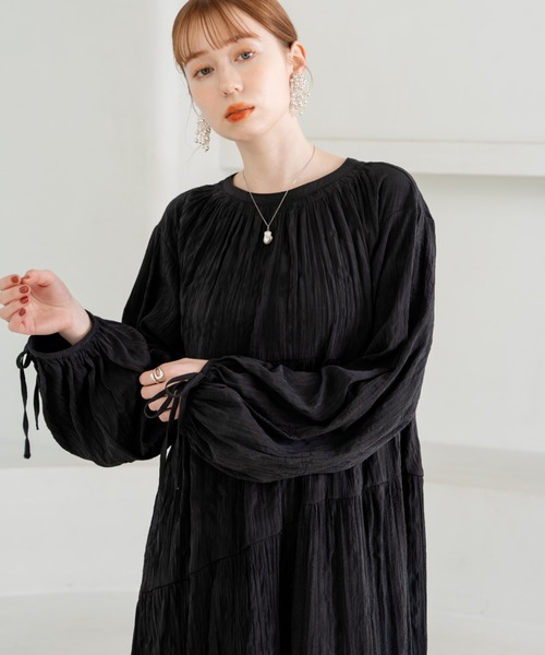 「hinari」 長袖ワンピース SMALL ナチュラル レディース_画像6