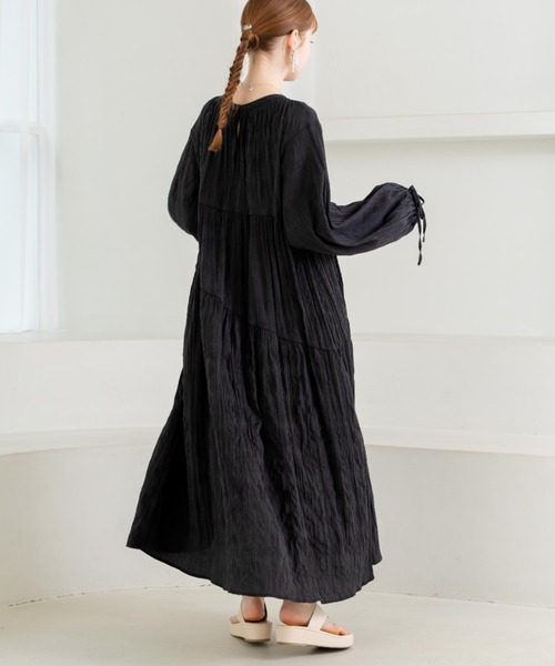 「hinari」 長袖ワンピース SMALL ナチュラル レディース_画像9