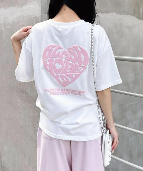 INGNI（イング） tシャツ 半袖 バックハートラメチュニックTシャツ