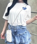 tシャツ 半袖 バックハートラメチュニックTシ...の詳細画像2