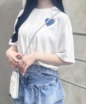 tシャツ 半袖 バックハートラメチュニックTシ...の詳細画像3