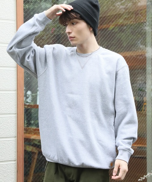 Carhartt グレー クルーネック トレーナー M Carhartt（カーハート） トレーナー スウェット 裏起毛 「Carhartt