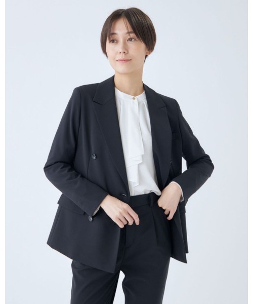 SUIT SELECT スーツ 「セットアップ対応」洗える6釦ダブル