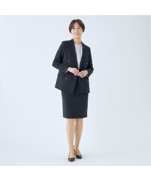 スーツセレクト　レディース　セットアップ　ジャケット　パンツ　チェック　就活　紺 157270399888_001.webp