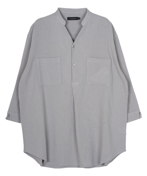 新品未使用✨3QSKIPPER SHIRT綿麻7分袖 スキッパーシャツ 綿麻素材 7分袖 スキッパーシャツ ネイビー - メルカリ