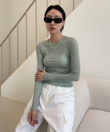 ブラウス シャツ 「DIDOT.」テンセル シアークロップド ブラウス レディース Didot.showroom ブラウス シャツ 「DIDOT.」テンセル シアー