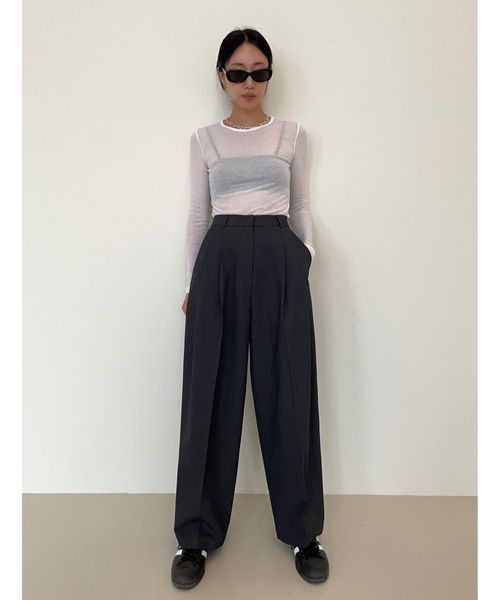 Didot.showroom tシャツ テンセル クルーネック シアーカラー