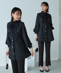 ルイルエブティック　セットアップ　パンツスーツ　ベルト付き　ライトグレー　S RUIRUE BOUTIQUE（ルイルエブティック） セレモニースーツ
