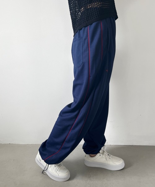 CLEA パンツ 裾ドローコード ワイドライントラックパンツ レディース