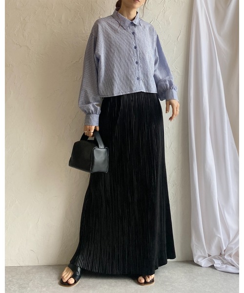 She's Closet ブラウス シャツ ボリュームスリーブショート丈