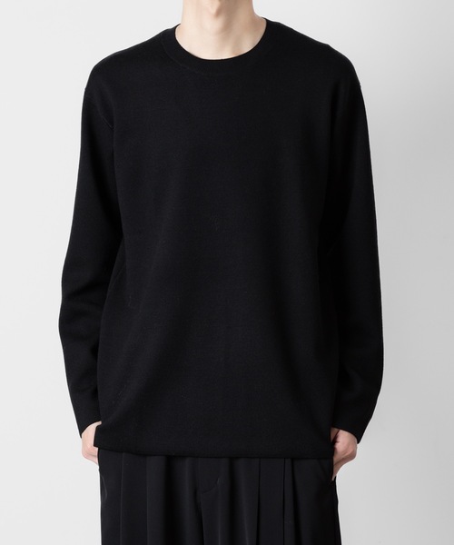 ダブルフェイスクルーネックニットプルオーバー アニュアンス anuans ダブルフェイスクルーネックニットプルオーバー