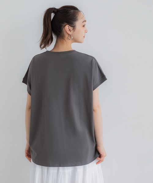 tシャツ ティアードフレンチスリーブＴ レディース ロゴプリントフレンチスリーブTシャツ（Tシャツ/カットソー