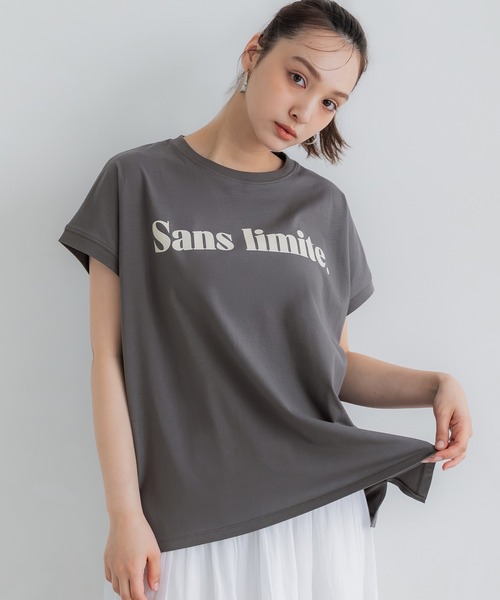 tシャツ TSSWEET ブルーチェリー グラフィック　ミニTシャツ ブラック レディース SETUP7 tシャツ 「H by Figer」フラッグミニロゴ半袖Tシャツ