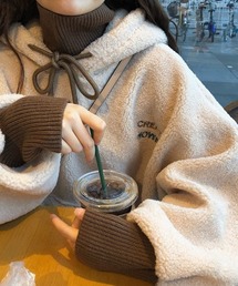 Sibra（シブラ） パーカー ボアプルオーバーパーカー レディース