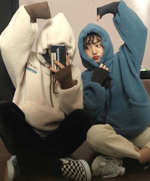 Sibra（シブラ） パーカー ボアプルオーバーパーカー レディース