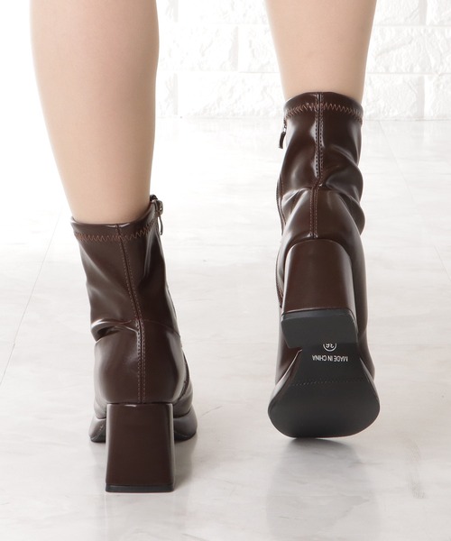 Lace Ladies（レースレディース） ブーツ チャンキーヒールレザー調