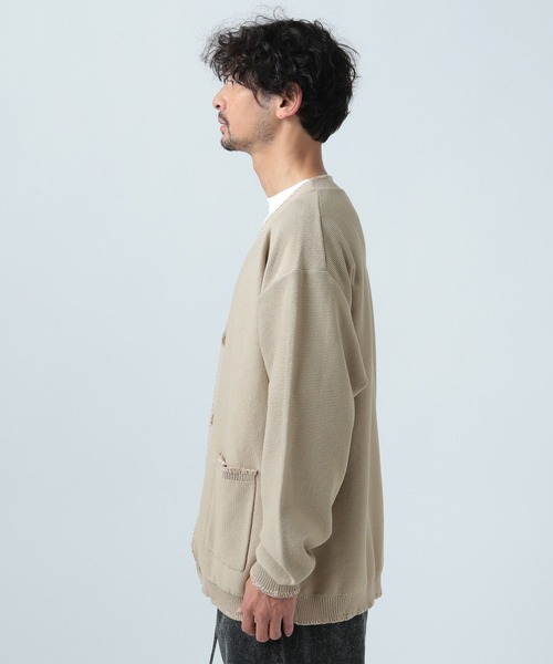 BAYFLOW カーディガン ステッチニットカーディガン メンズ : ZOZOTOWN 