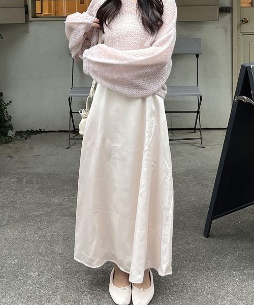 lilLilly サテンキャミワンピース lilLilly（リルリリー）の「サテンランジェリーワンピース