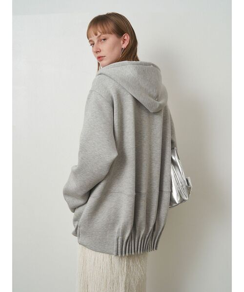 パーカー タックヘムジップフーディ レディース パーカー 