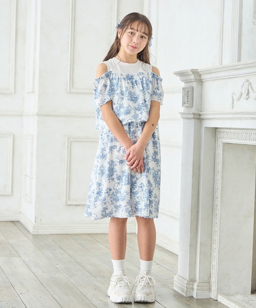 Amourire girl ワンピース レトロフラワー ジョーゼット