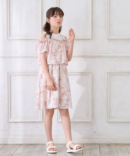 【SELF-PORTRAIT】ジョーゼットフリルミディドレス ワンピース Amourire girl ワンピース レトロフラワー ジョーゼット