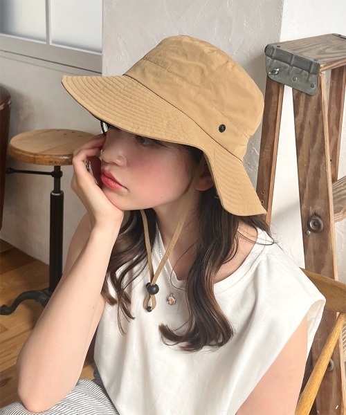 【美品】プラダ　サファリハット　バケット　帽子　リネン　コットン　リボン　高級 美品】プラダ サファリハット バケット 帽子 リネン コットン リボン