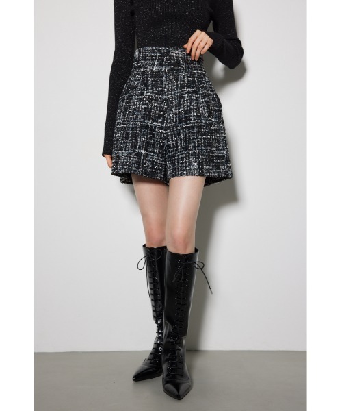 rienda（リエンダ） パンツ ツイードハイウエストショートパンツ