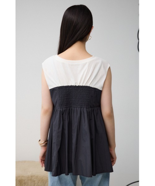 AZUL BY MOUSSY タンクトップ ノースリーブ ギャザービスチェ