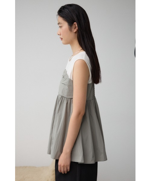 AZUL BY MOUSSY タンクトップ ノースリーブ ギャザービスチェ