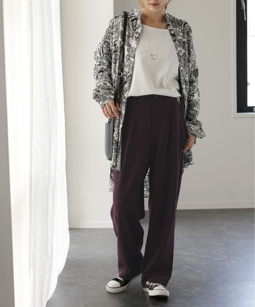 ina ウッディハウス/タックパンツ 40サイズBLACK ina ウッディハウス/タックパンツ 40サイズBLACK タックハイ