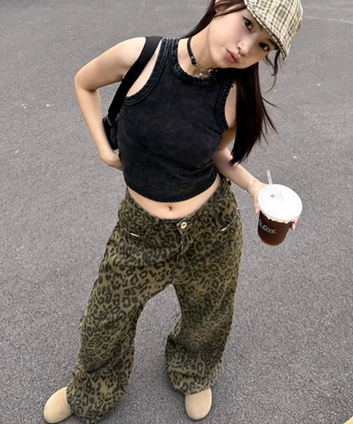 SHEENA（シーナ） ジーンズ デニム デニムパンツ レオパード柄ワイド