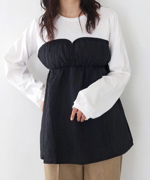 tシャツ 「vingtrois」ビスチェドッキングトップス レディース HER CLOSET tシャツ 「vingtrois」ビスチェドッキングトップス
