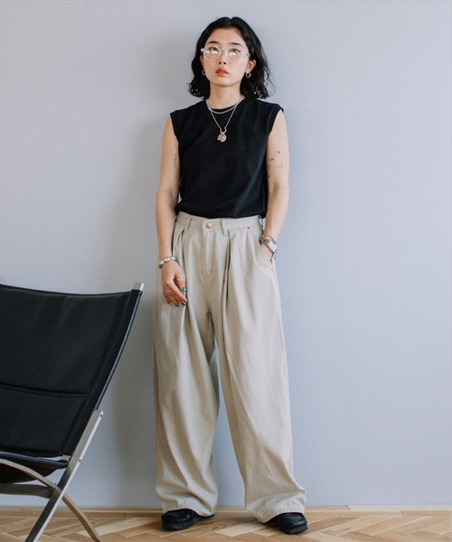 SUWDEE ワイドパンツ チノパン loose chino pants レディース