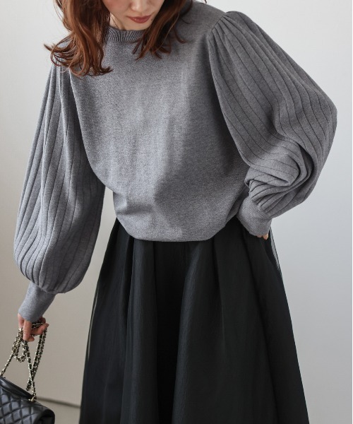 【新品】ハルノブムラタ ニット ライトグレー　パフスリーブ ニット 【レディス】 新品】ハルノブムラタ ニット ライトグレー パフスリーブ ニット