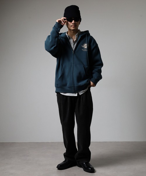 FUNALIVE（ファンアライブ） パーカー サガラ刺繍サークルロゴ裏起毛