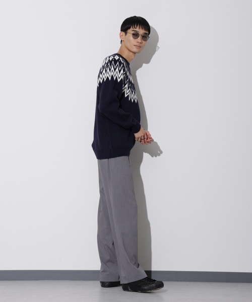 Apo（s）ture パンツ LUCAS-018/ 共布ベルトワイドパンツ メンズ