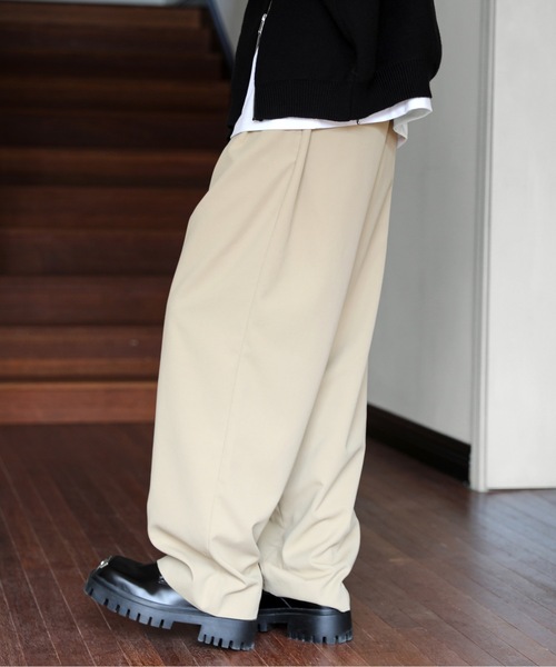 ワイドパンツ スラックス パンツ スラックスタックワイドパンツ メンズ : ZOZOTOWN Yahoo