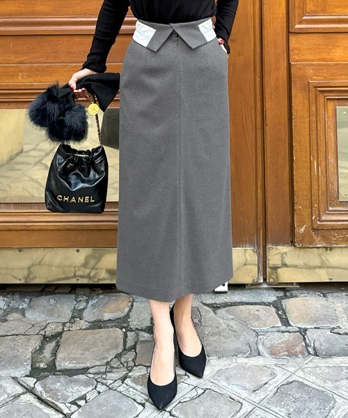 maison closeスカート ガーターベルト付き ブラック XS ハートスタッズ