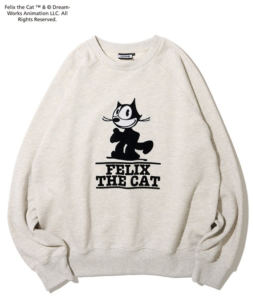 トレーナー スウェット 「FELIX THE CAT/フィリックス・ザ・キャット」 フロッキープリントスウェットプルオーバー レディース メンズ ADPOSION トレーナー スウェット 「FELIX THE CAT/フィリックス