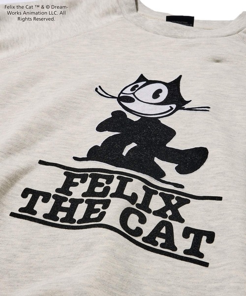 トレーナー スウェット 「FELIX THE CAT/フィリックス・ザ・キャット」 フロッキープリントスウェットプルオーバー レディース メンズ ADPOSION トレーナー スウェット 「FELIX THE CAT/フィリックス