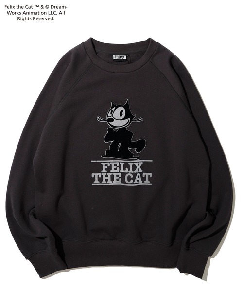 トレーナー スウェット 「FELIX THE CAT/フィリックス・ザ・キャット」 フロッキープリントスウェットプルオーバー レディース メンズ ADPOSION トレーナー スウェット 「FELIX THE CAT/フィリックス