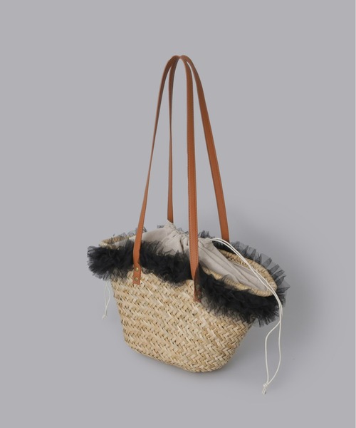 【美品✨️】 LUDLOW バルーン チュール かごバッグ グレー LUDLOW バルーンかごバッグ バスケット