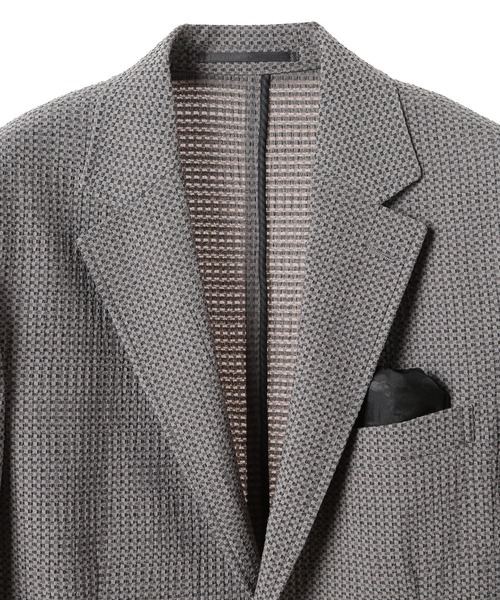 ジャケット テーラードジャケット 「ACTIVE TAILOR/アクティブテイラー」3Dサッカープリントストレッチジャケット「EASY CARE」の画像