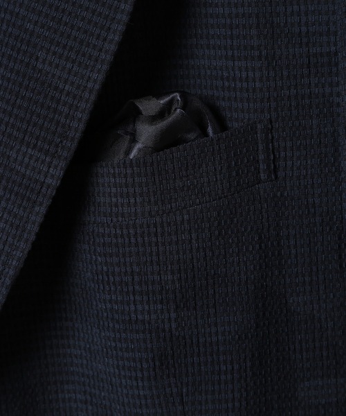 ジャケット テーラードジャケット 「ACTIVE TAILOR/アクティブテイラー」3Dサッカープリントストレッチジャケット「EASY CARE」の画像