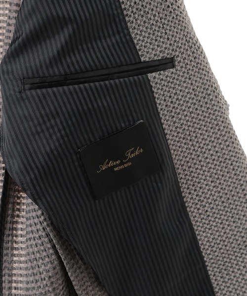 ジャケット テーラードジャケット 「ACTIVE TAILOR/アクティブテイラー」3Dサッカープリントストレッチジャケット「EASY CARE」の画像