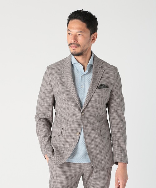 ジャケット テーラードジャケット 「ACTIVE TAILOR/アクティブテイラー」3Dサッカープリントストレッチジャケット「EASY CARE」の画像