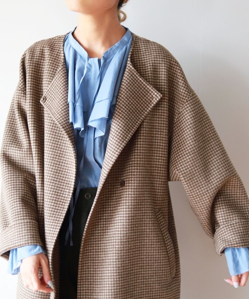 「SLOBE IENA」 ノーカラーコート FREE ベージュ レディース_画像4