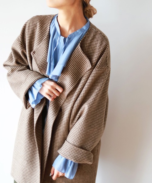 「SLOBE IENA」 ノーカラーコート FREE ベージュ レディース_画像5